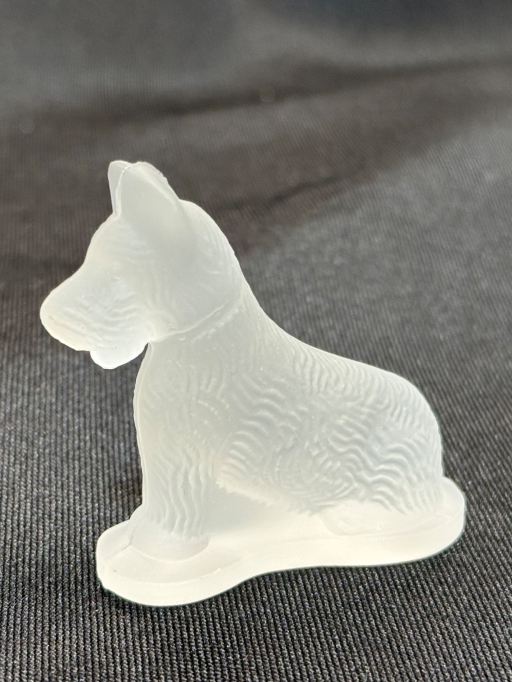 Vintage L E Smith Glass Co Frosted Glass Scottie Dog Scottish Terrier Figurine